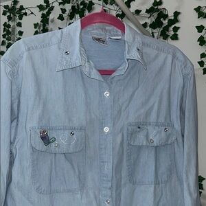 Vintage Disney Light Blue Cotton Shirt